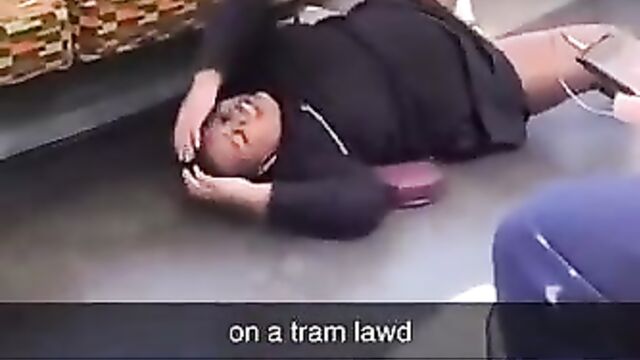 Woman having sex with a ghost on a train in public