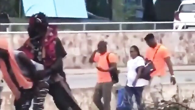 Mad Couple Caught Having Sex Doggy Style On Road Divider In Broad Daylight! - 3 image