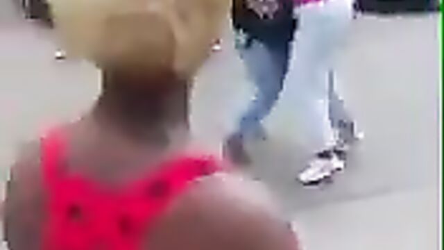 Breasts Fly As Black Side Chick With Big Breasts Is Stripped Naked While Fighting Main Chick In Public - 1 image