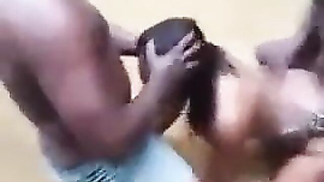 Students Threesome Sex In A River - 5 image