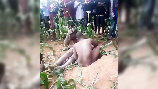 Two South African Girls With Big Ass Caught Naked In The Bush In Public For Alleged Witchcraft