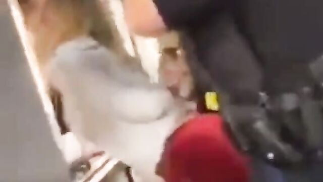 Woman grinding her ass on police officer’s dick in public during arrest - 5 image
