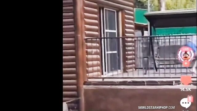 Side chick climbs down balcony in her panties in public to escape from angry wife who caught her with her cheating husband! - 3 image