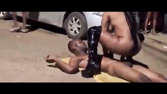 Naked Mzansi Couple Caught Having Sex On The Road In Public - 1 image