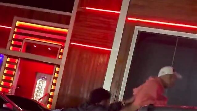 Girl caught eating ass in public - 1 image