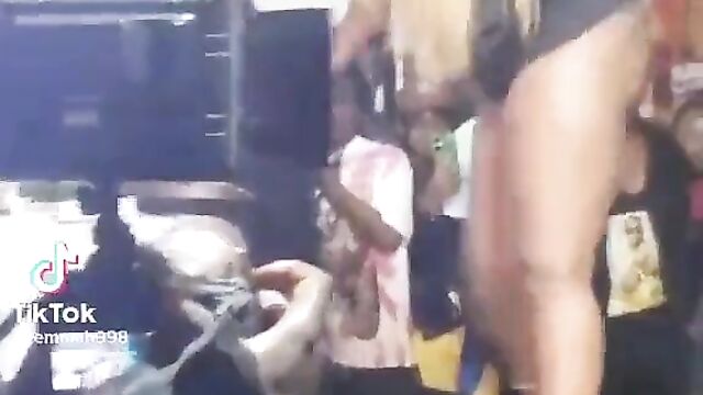 Ass out in public as girl without panties starts doing it at the club