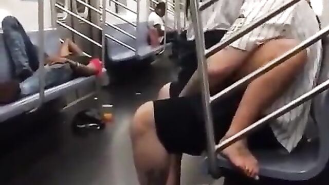 Couple having sex on a subway train in public - 3 image