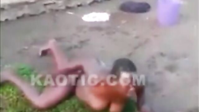 African man caught flogging naked & pregnant wife! - 4 image