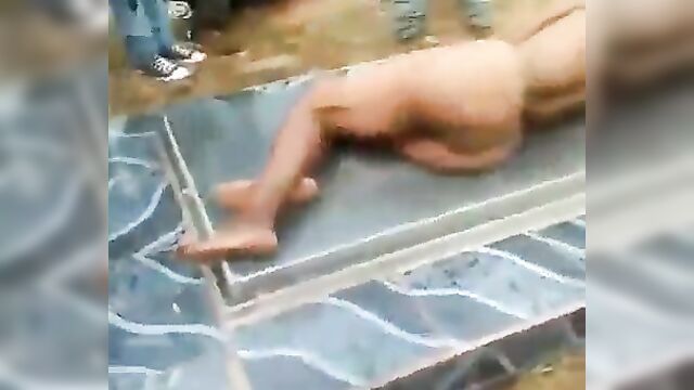 Ebony Girl Strips Naked And Goes Crazy In A Cemetery - 2 image