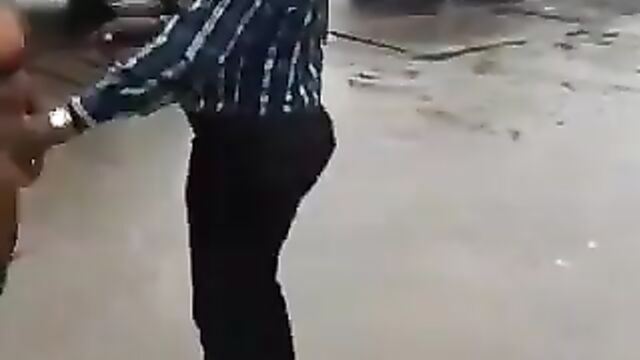 Busty naked mad woman on the road