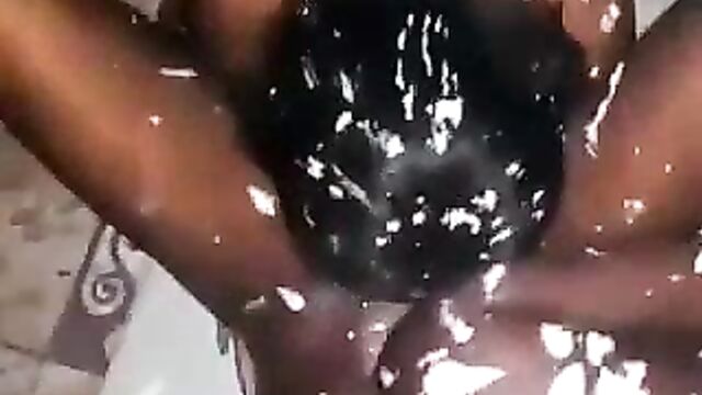 4 NAKED ladies eating pussy with honey & cream to entertain guests at a party