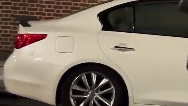 Crazy couple caught having roadside car sex in public