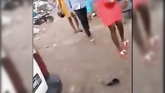 Mob unlawfully beats & strips busty whore naked allegedly for stealing a man’s penis - 5 image