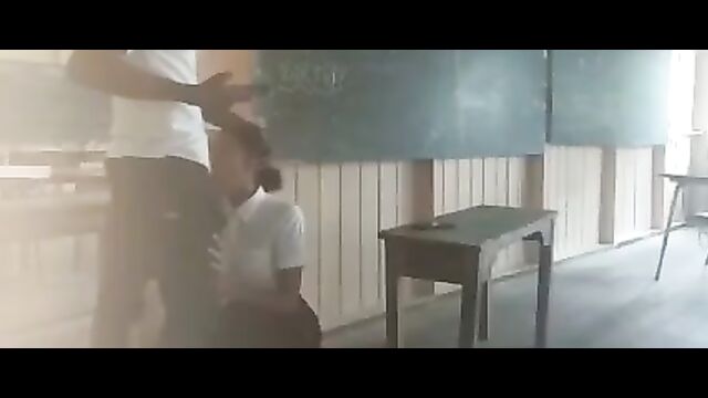 Student caught giving teacher blow job in the classroom