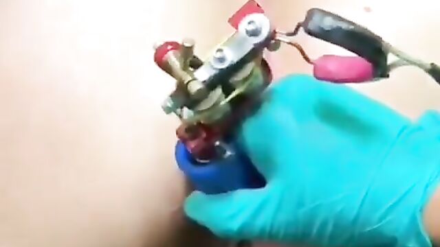 Chick Getting An Anal Tattoo - 4 image