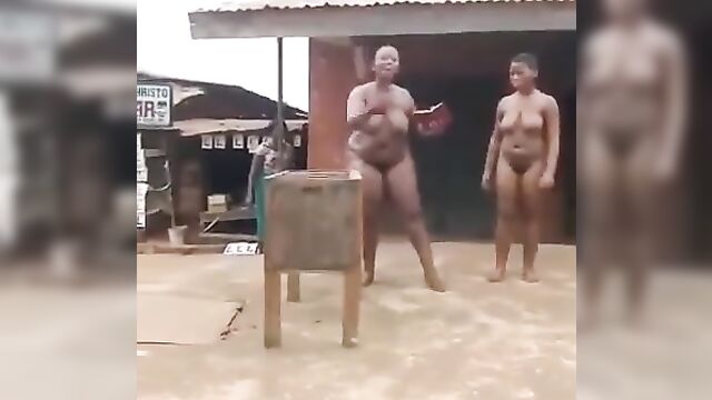 Drunk Mother and daughter strip NAKED in public - 3 image