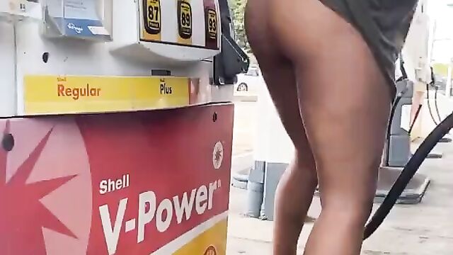 Crazy Gasoline pump attendant showing ass - 5 image