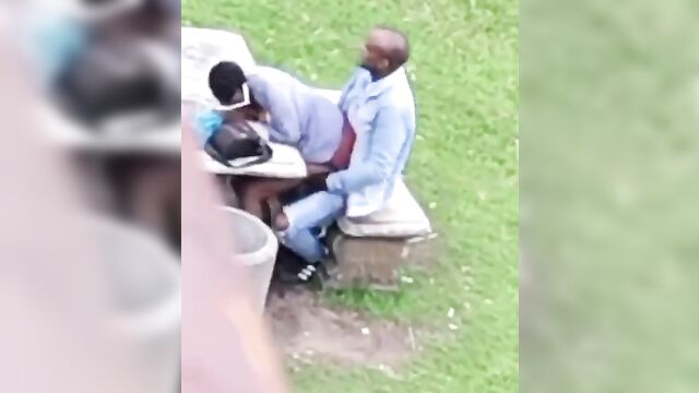 African couple caught having discreet sex in a public park - 4 image