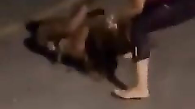 Pussy pops out as girl beats boyfriend’s side chick in public