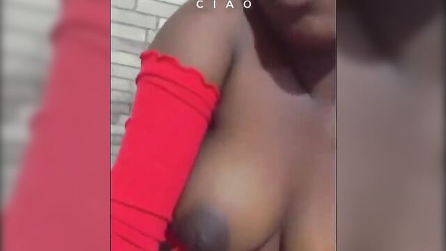 African whore caught showing her breasts to her white sugar daddy on Facebook - 5 image