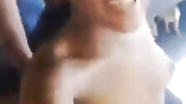 School girl removes bra and exposes her boobs in public after school - 4 image