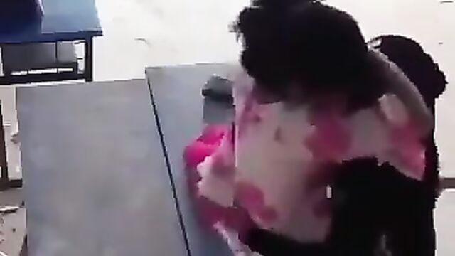 Teacher And Student Caught Doing It On A Table In The Classroom