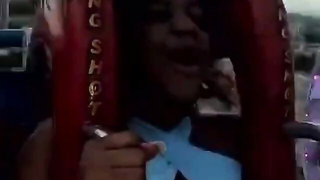 Boobs Exposed In Public As Girl Takes Slingshot Ride