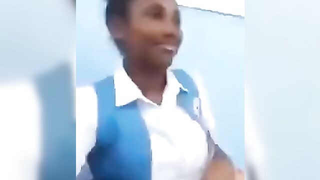 Pretty school girl caught giving boyfriend blowjob in school uniform after school