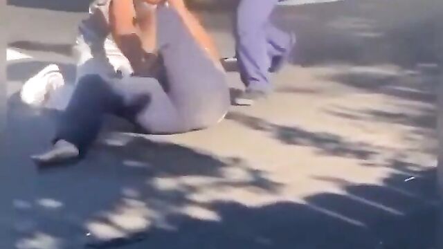 Big breasts everywhere as couple get caught fighting in public - 3 image