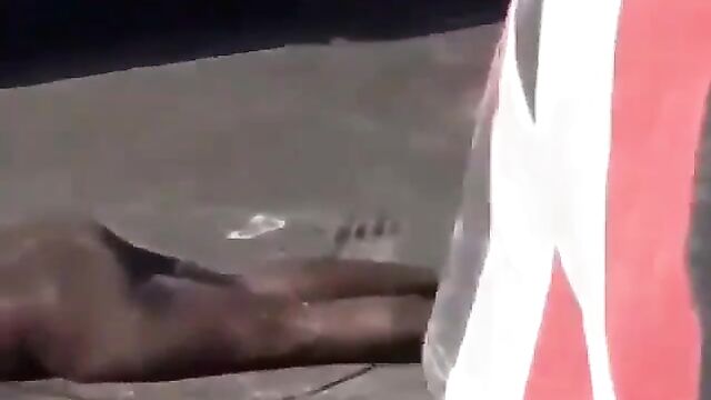 Naked man lying on the road in public rushes into a bus! - 1 image
