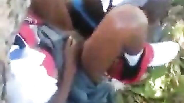 2 corrupt students doing it in the bush