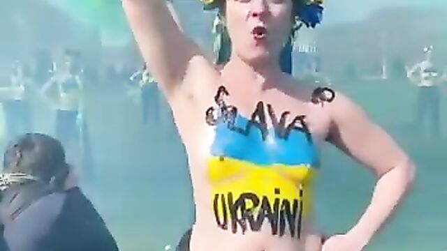 Feminists protest topless against Russia’s invasion of Ukraine
