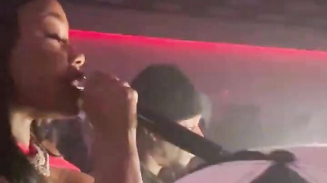 Suki rapping with her breasts out in public - 5 image