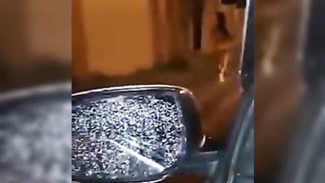 Nude girl with fine ass caught naked in public at night - 5 image