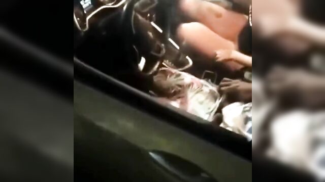 Naked whore twerking on a car and having sex in public - 5 image