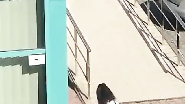 Lady caught touching herself in public