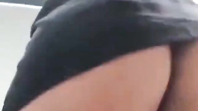 Pretty school girl showing her big ass to her boyfriend after class