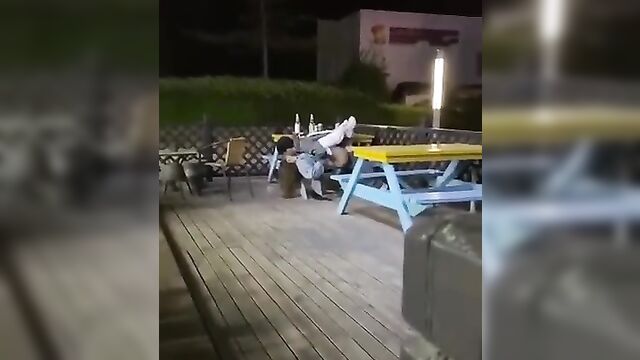 Public sex in a restaurant at night video leaked - 2 image