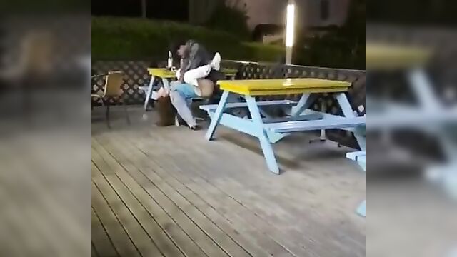 Public sex in a restaurant at night video leaked - 3 image