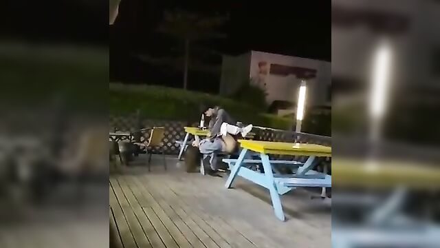 Public sex in a restaurant at night video leaked - 4 image