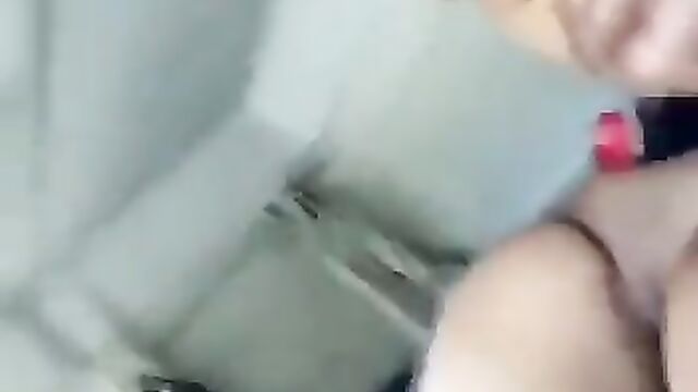 Naked woman showing pussy on a road trip - 1 image