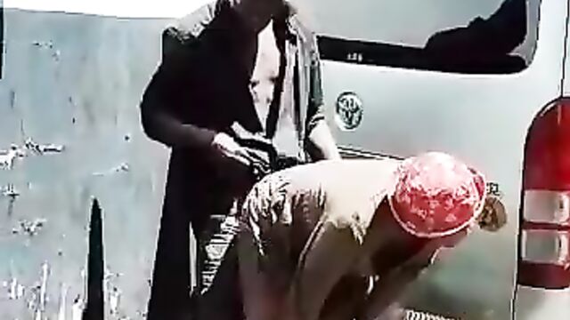 Crazy public doggy style sex