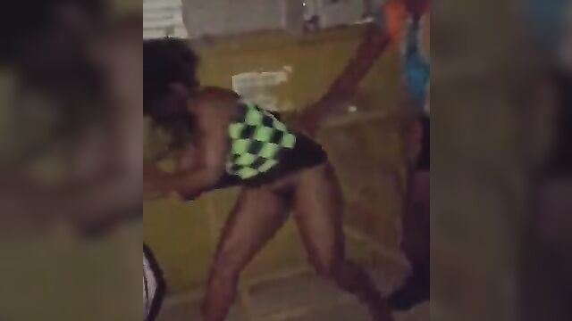 Pussy exposed as two whores fight over a rich man