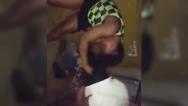 Pussy exposed as two whores fight over a rich man - 3 image