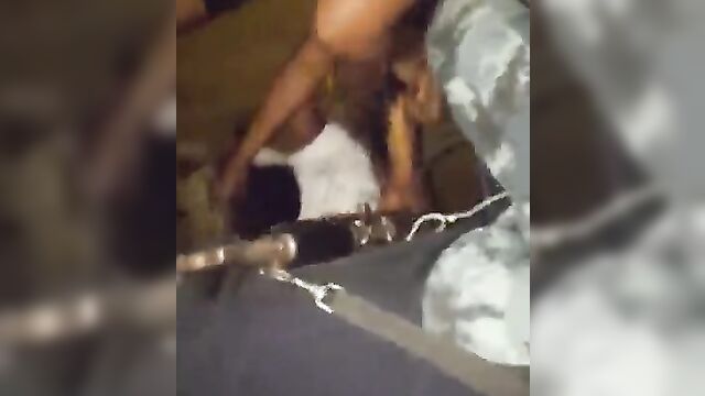 Pussy exposed as two whores fight over a rich man - 5 image