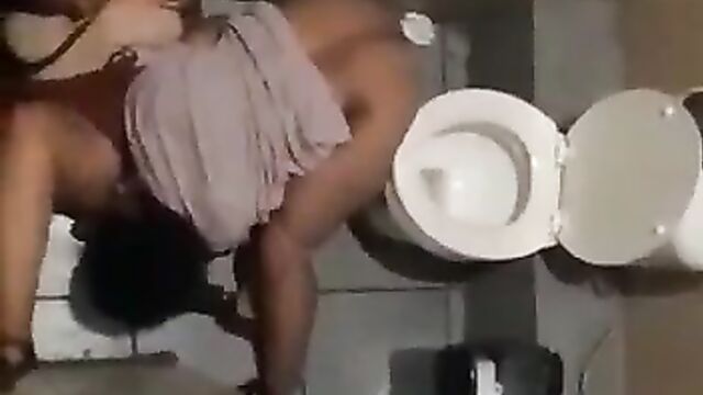 2 lesbians caught in the act in the toilet - 1 image