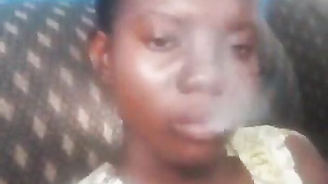 Spoilt school girl caught smoking weed after school - 5 image