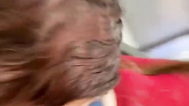 Crazy chick sucking pussy in a mall - 1 image