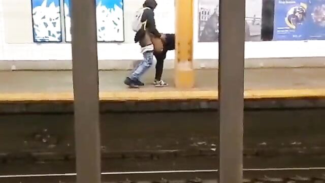 Sex at a train station