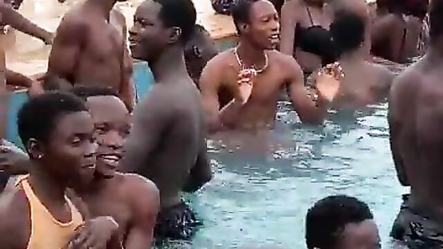 Teen boys fondling girls’ breasts in public in a swimming pool in Nigeria - 3 image